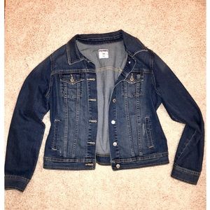 Old Navy distressed blue jean jacket